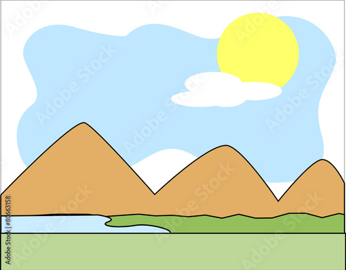 Mountain River Scenery Background