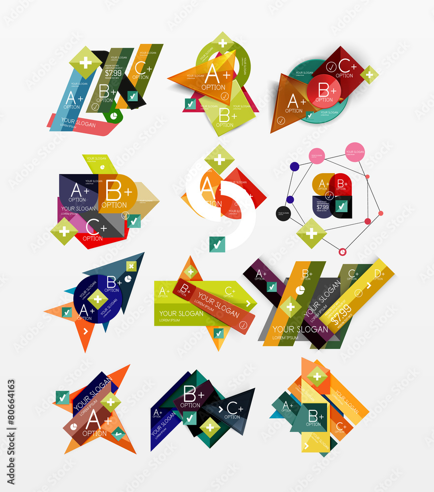 Paper graphics infographic web layouts