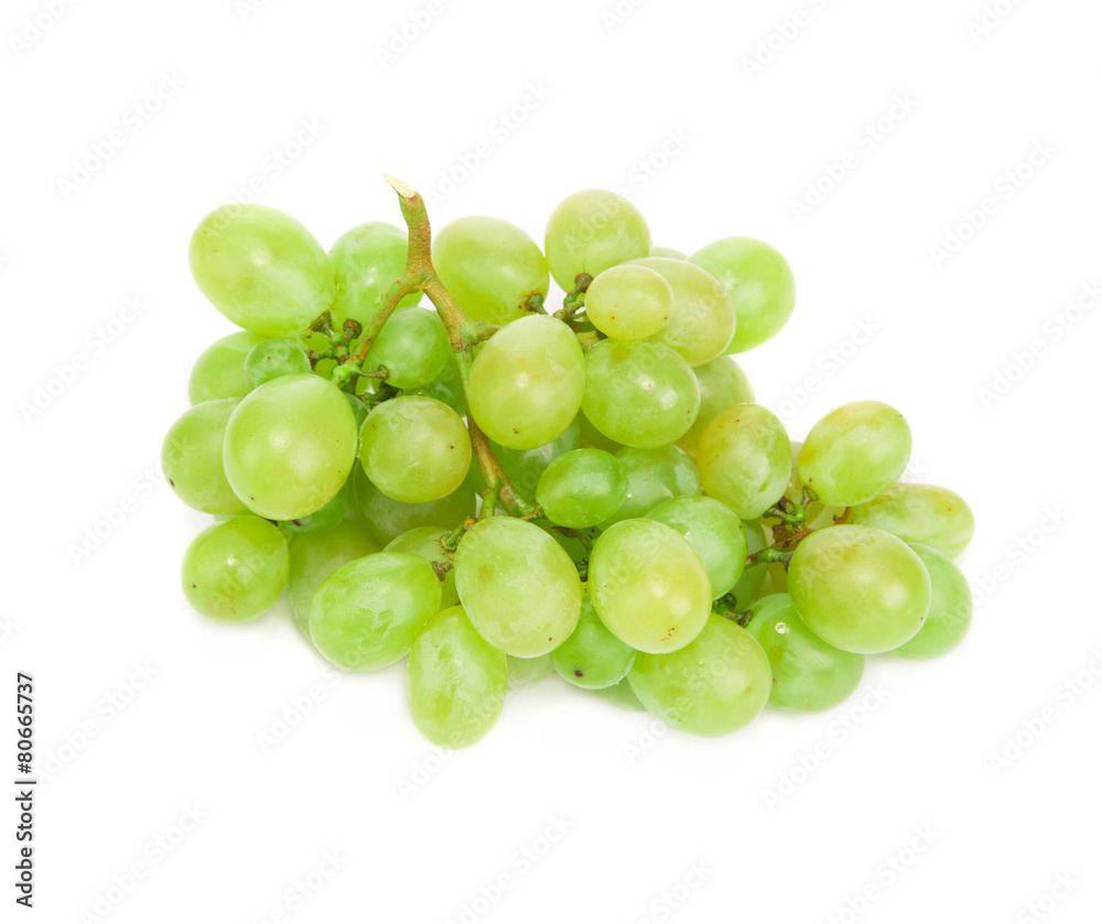 Bunch of ripe and juicy green grapes