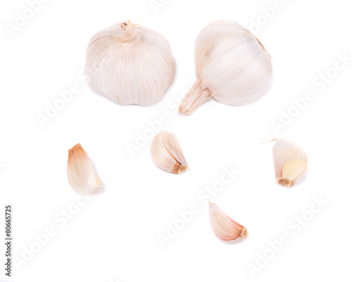 Close up of garlic head.