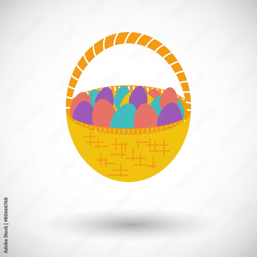 Fototapeta premium Basket of eggs single icon.
