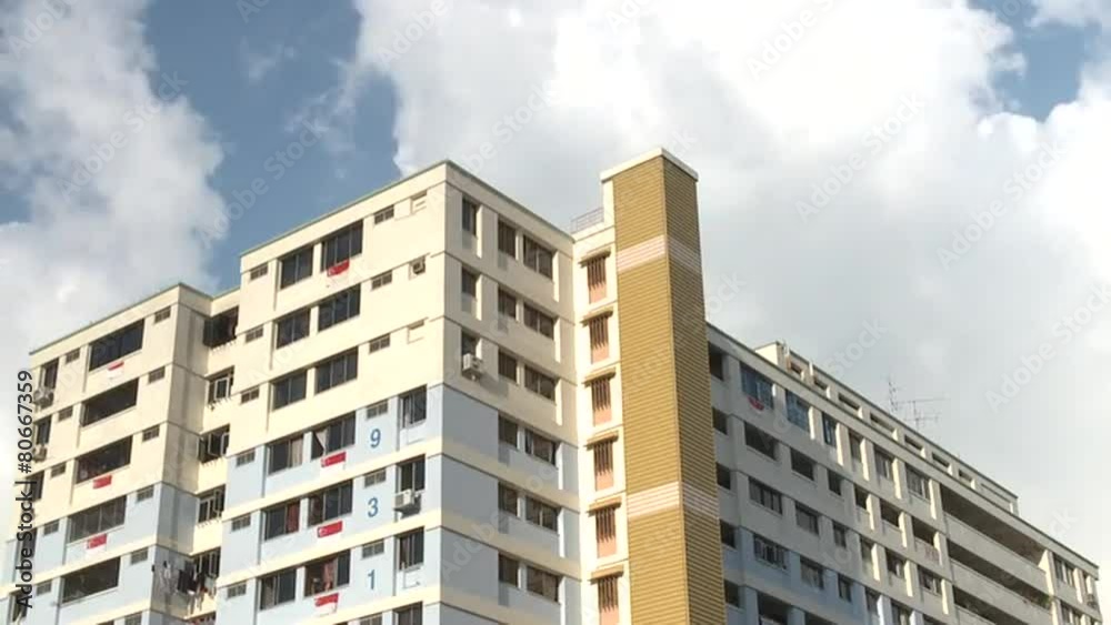Time Lapse of clouds rolling by at Singapore apartments Time Lapse of clouds rolling by at Singapore apartments