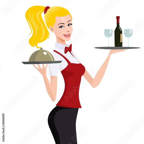 pretty blonde waitress