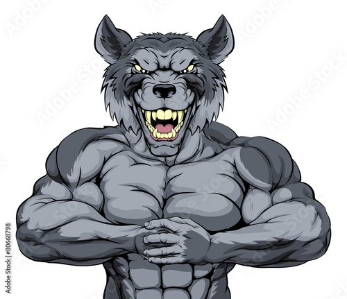 Mean wolf sports mascot