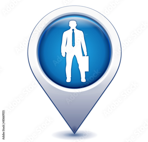 cadre dynamique sur marqueur géolocalisation bleu