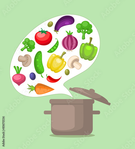 Vegetables and pan