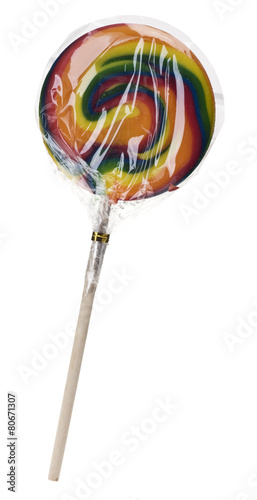 Lolli in Zelofan eingepackt photo
