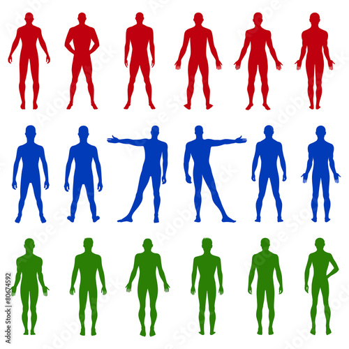 Full length front, back silhouette of man