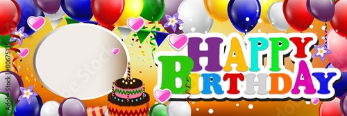 happy birthday background with colorful balloons