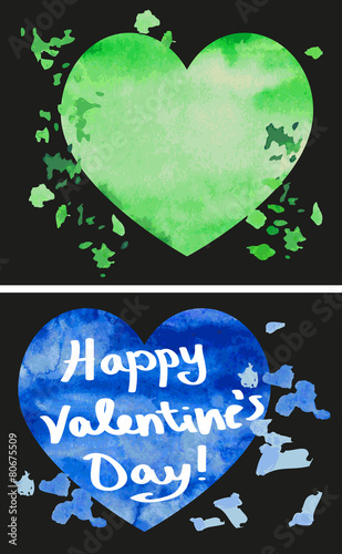 Happy Valentine's watercolor heart