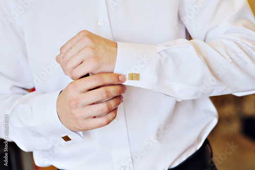 man in a white shirt dress cufflinks