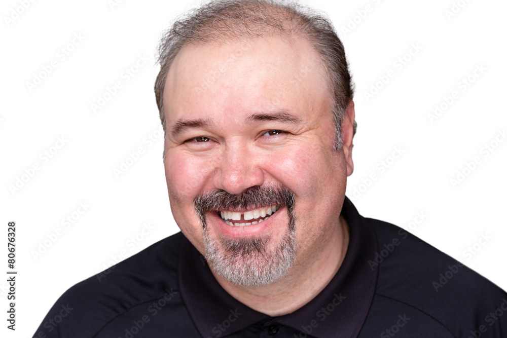 Fototapeta premium Happy relaxed smiling middle-aged man