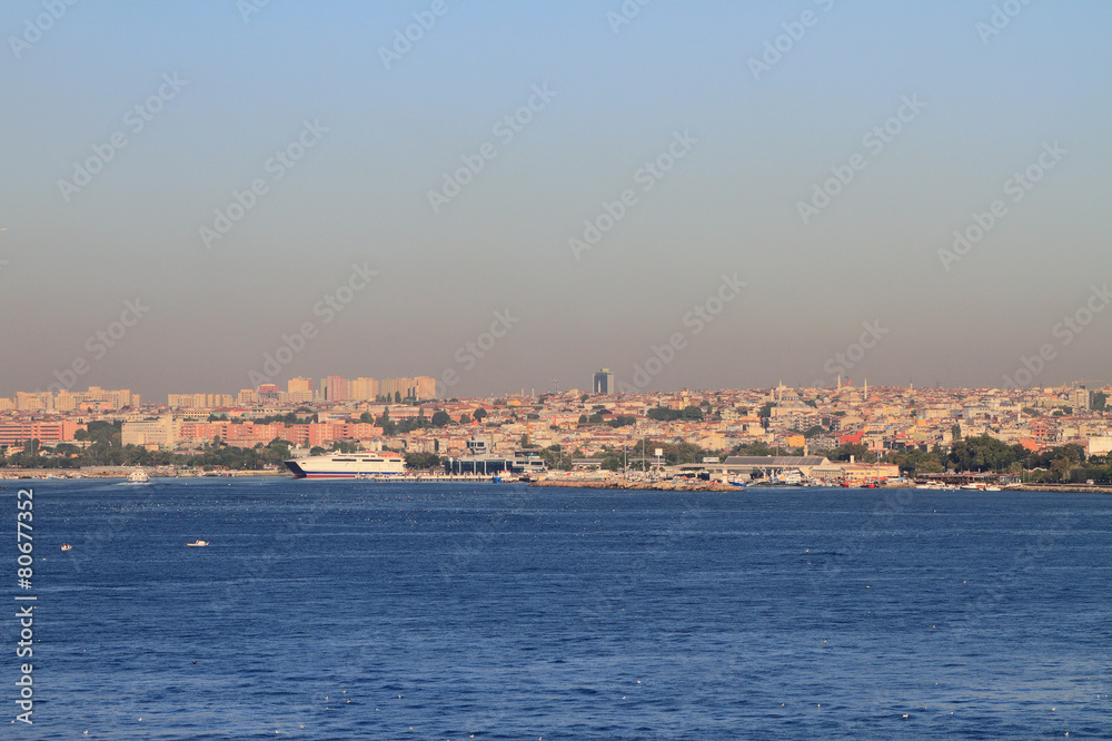 City on seashore. Istanbul, Turkey
