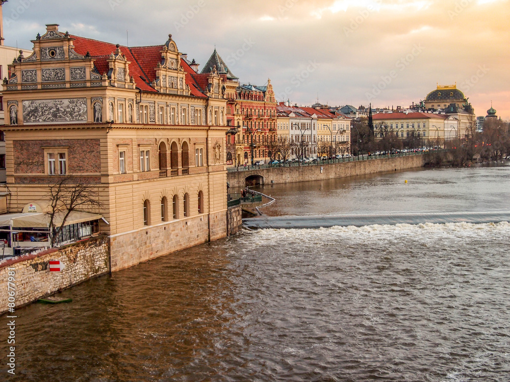 Prague view on the river