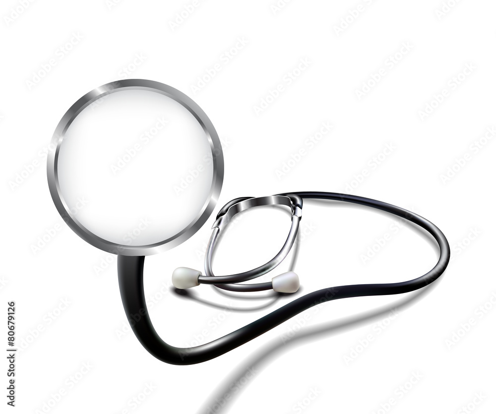 Fototapeta premium realistic stethoscope on a white background.