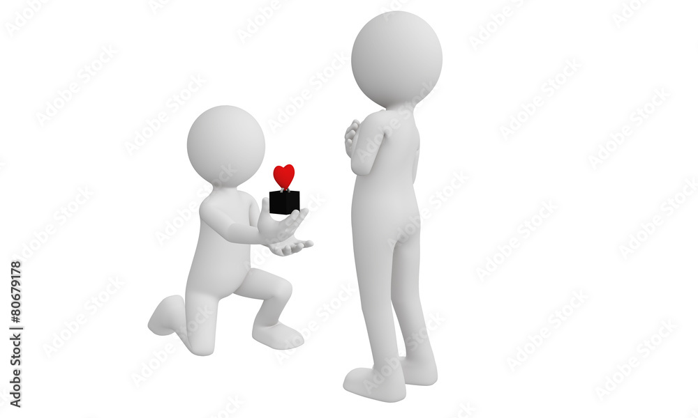 3d man propose his girlfriend with red heart ring 3d man propose his girlfriend with red heart ring