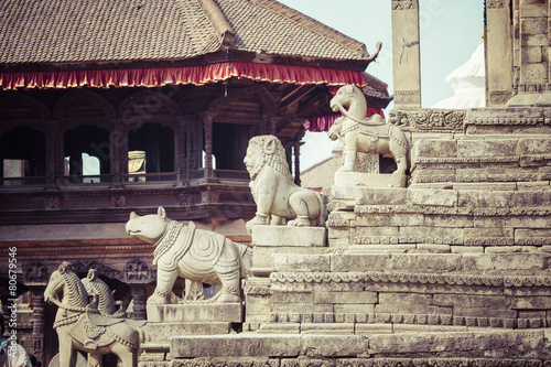 Temples of Durbar Square in Bhaktapur, Kathmandu, Nepal. photo