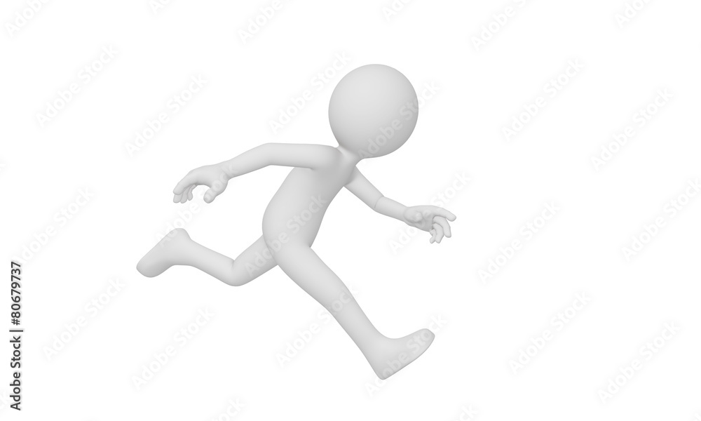 3d man run, Isolated on white background 3d man run, Isolated on white background
