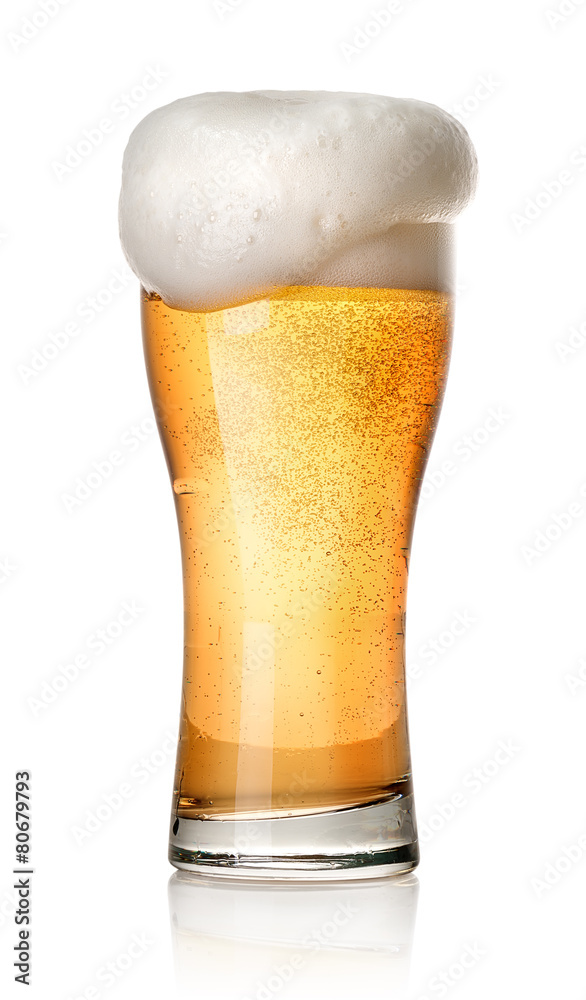 Glass of light beer