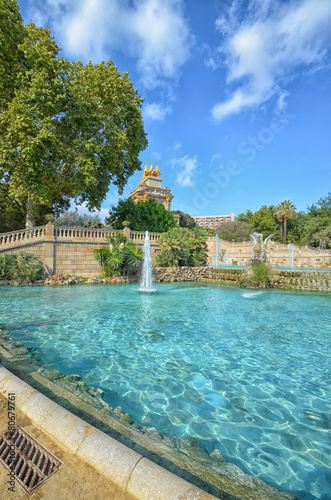 Beautiful fountain in a park