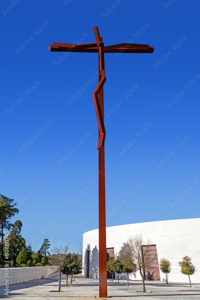 The new High Cross near the Minor Basilica of Most Holy Trinity Stock