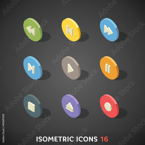 Flat Isometric Icons Set 16