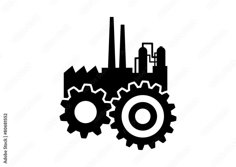 Factory icon on white background