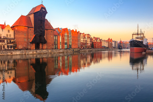 View of Gdansk old town from Motlawa River