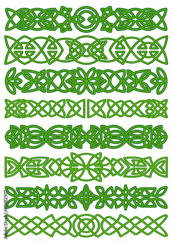 Floral celtic borders with traditional ornament