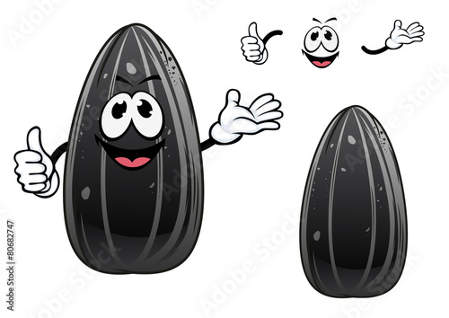 Smiling sunflower seed cartoon character