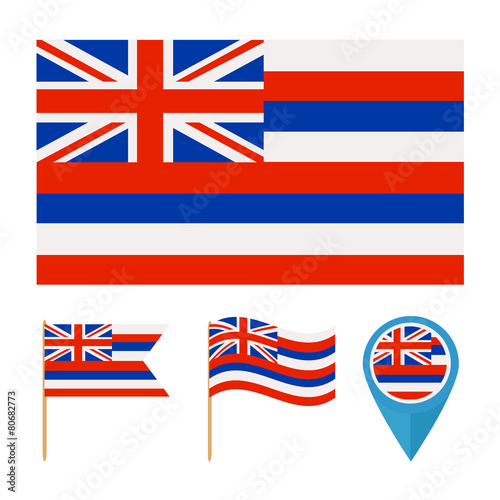 Hawaii island, country flag