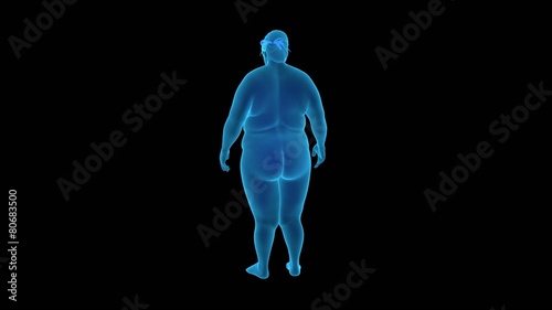 3D Render animation of Obese Woman