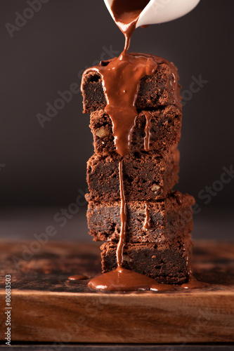 Chocolate brownies and hot chocolate