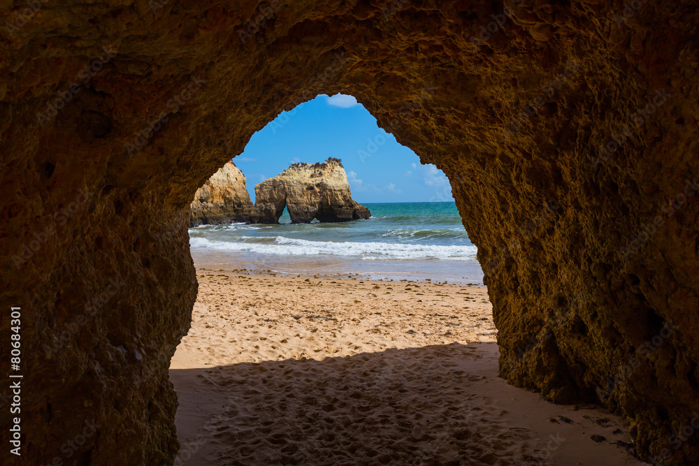 Hole of a big cave, Algarve Portugal