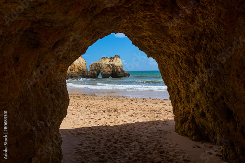 Hole of a big cave, Algarve Portugal © romantsubin