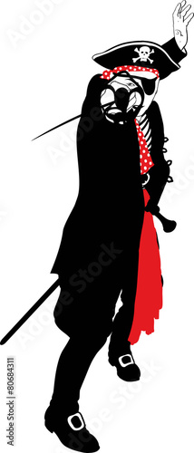 Angry pirate silhouette
