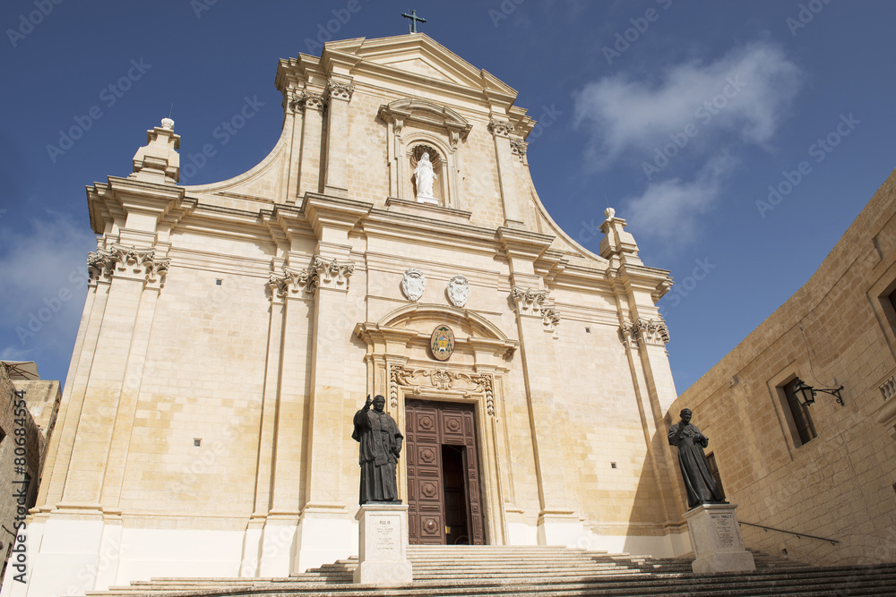 Cathedral in Victoria, Island of Gozo, Malta.