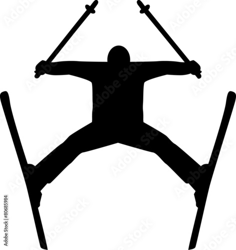 Skiing Jumping Silhouette
