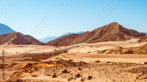 Road through desert, Sinai, Egypt