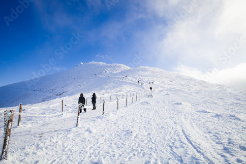 View of Snezka - the highest mountain in the Czech Republic