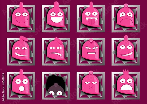 Funny condom characters