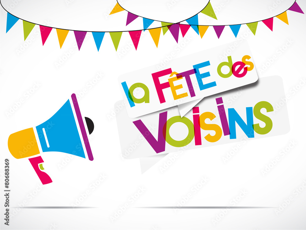 Vecteur Stock mégaphone : la fête des voisins | Adobe Stock