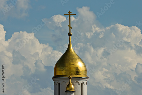 Canvas Print church cupola on sky background