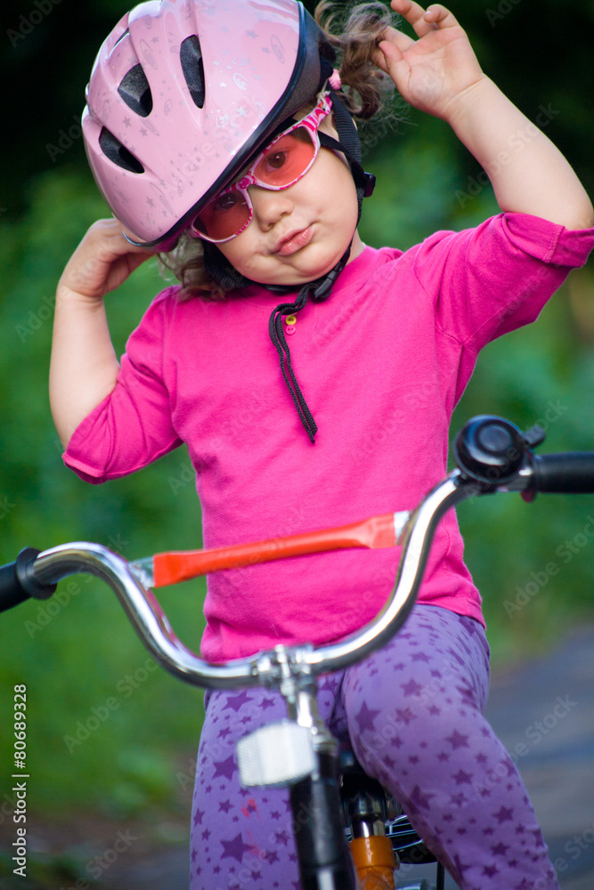 Obraz premium girl on bicycle