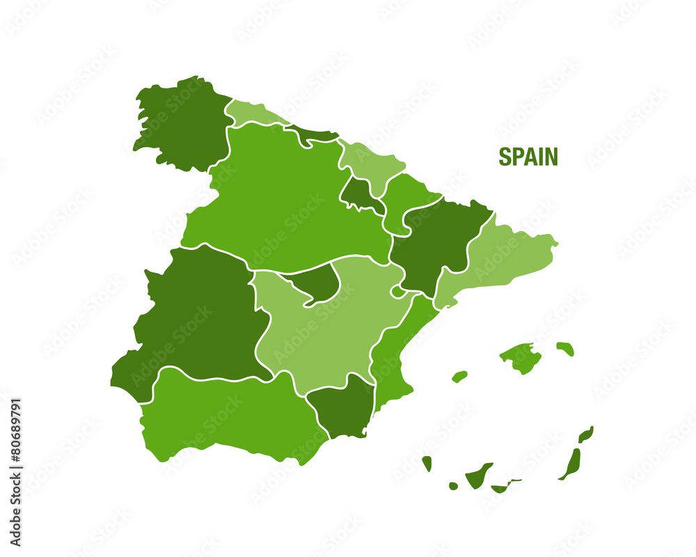 Spain map with region