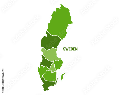 Sweden map with regions