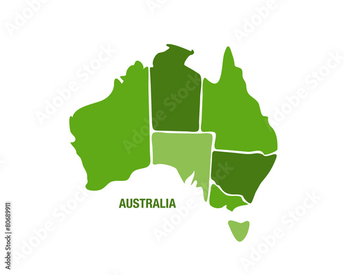 Obraz na płótnie Australia map in green color w salonie