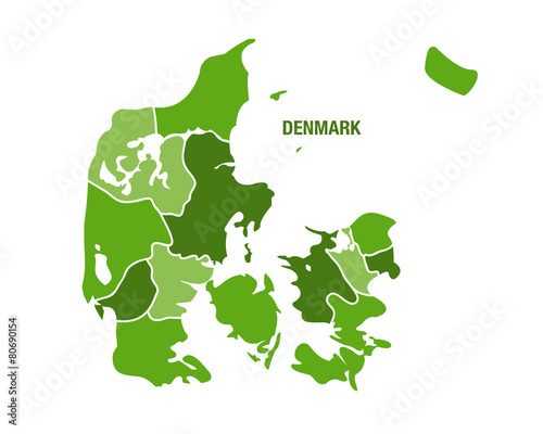 Denmark map with regions