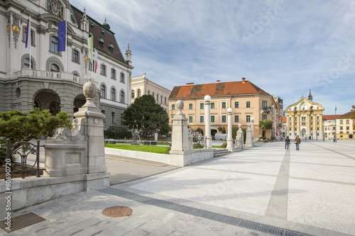 square in Ljubljana in Slovenia © sergejson