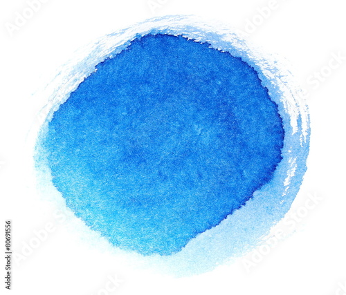 blue ink hand painted brush strokes isolated on white